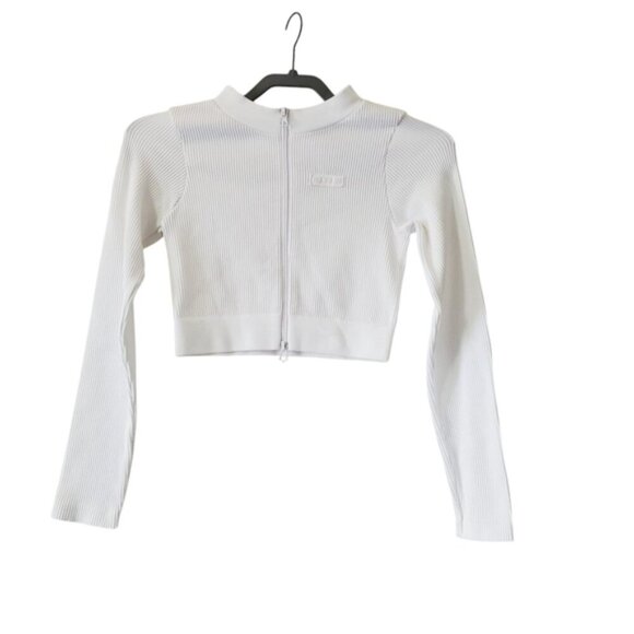 Sommer Ray White Cropped Compression Zip Workout Gym Jacket M - Picture 2 of 8